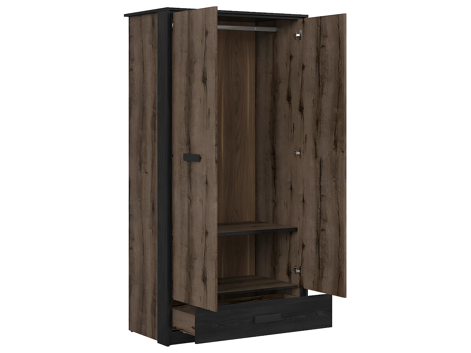 Armoire 2 portes 1 tiroir Romane Bois