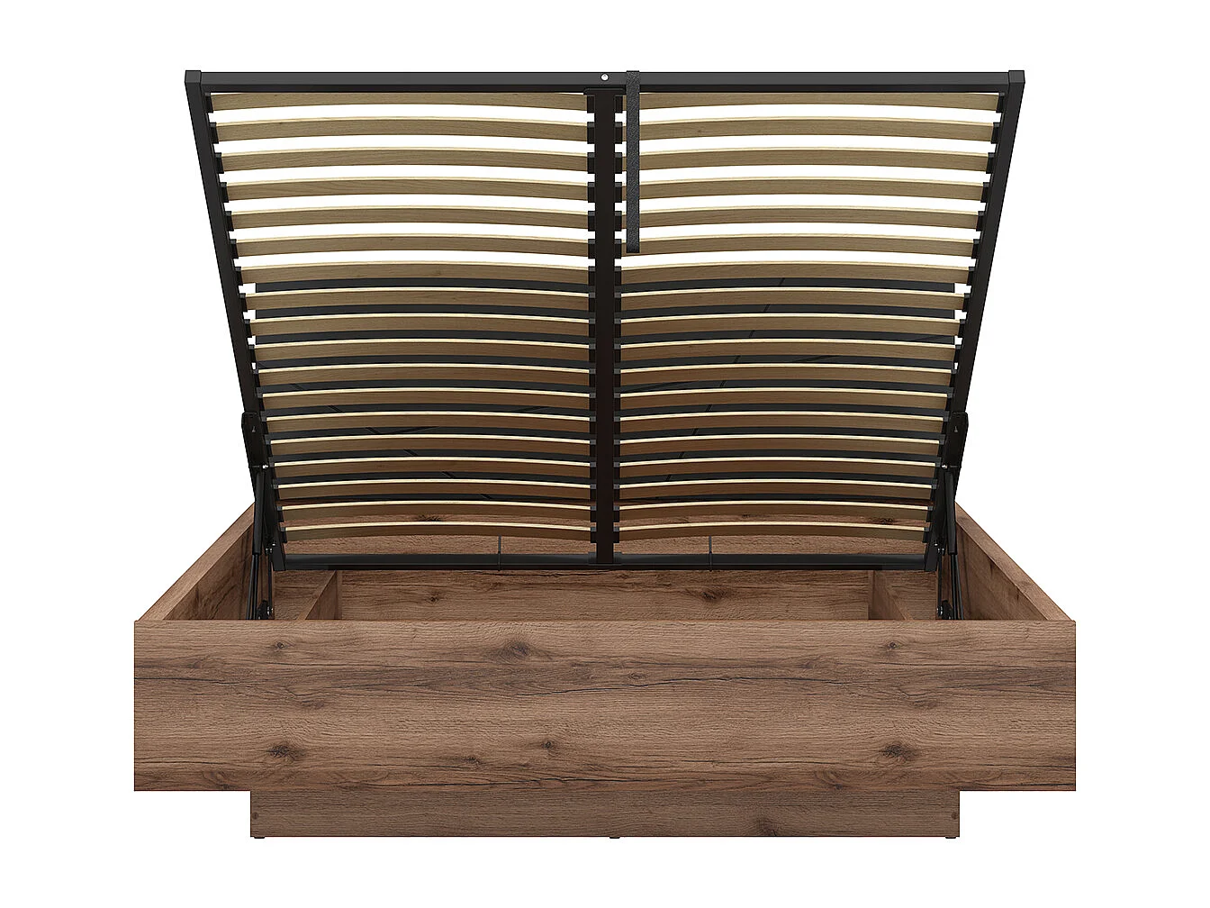 Letto con contenitore con base Sven nero e marrone 160x200