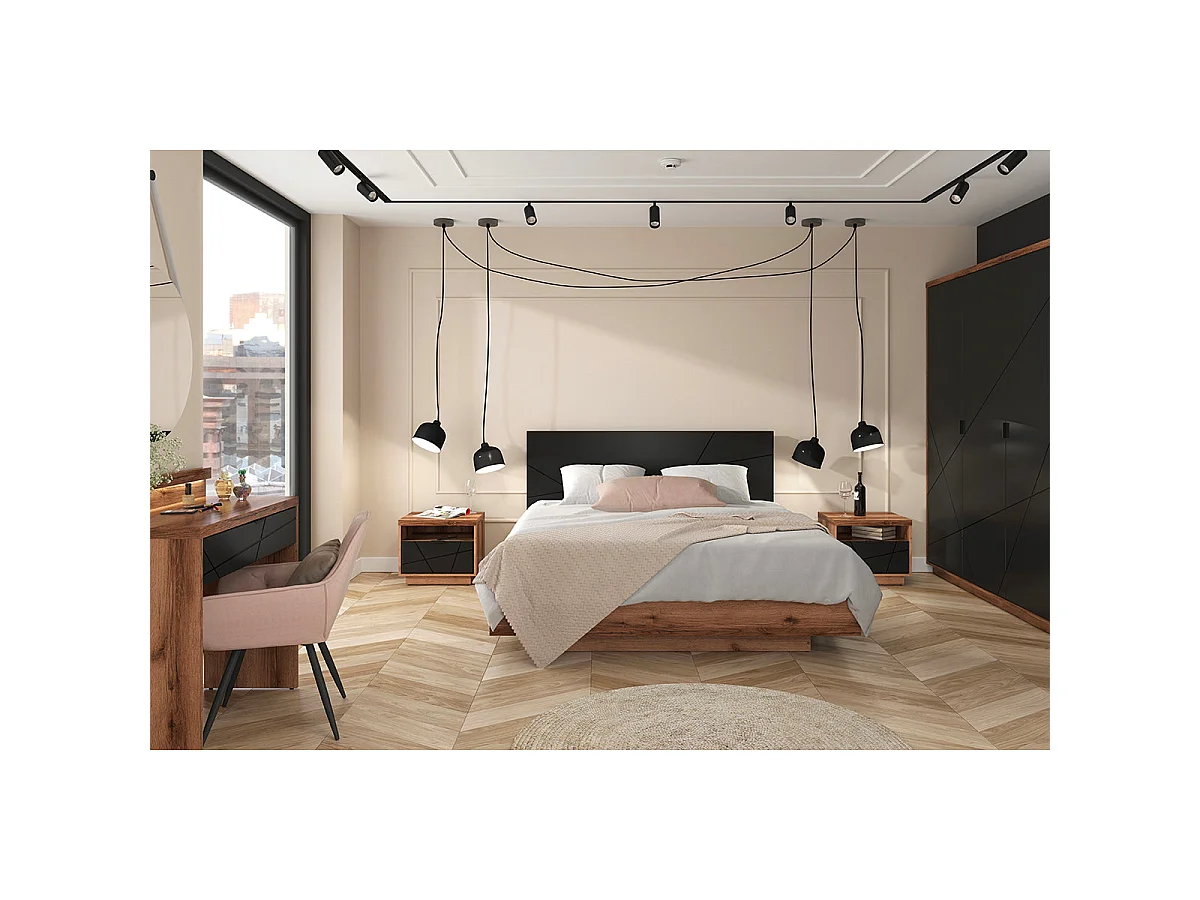 Sven Black and Wood 160x200 boxseng inkl. lamelbund