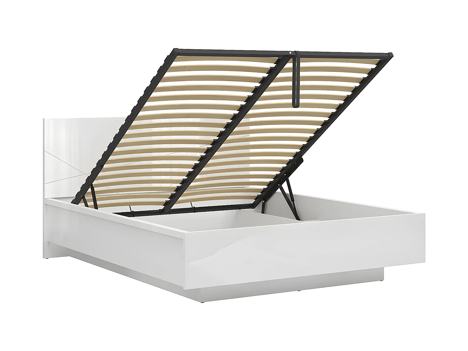 Lit coffre 160x200 sommier inclus Sven Blanc
