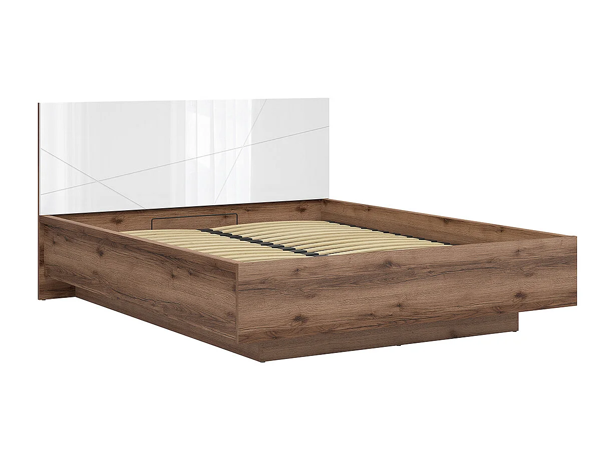 Sven White and Wood 160x200 box bed with box spring