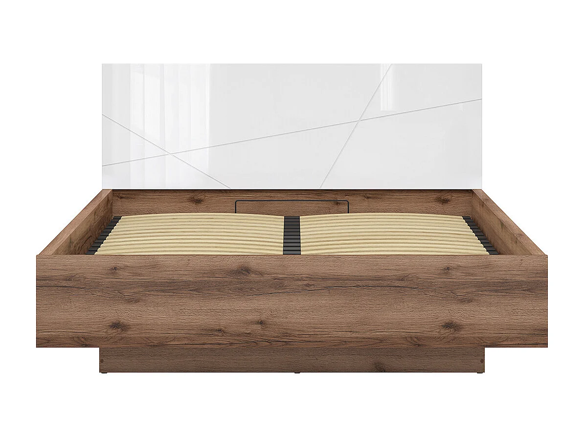 Sven White and Wood 160x200 box bed with box spring