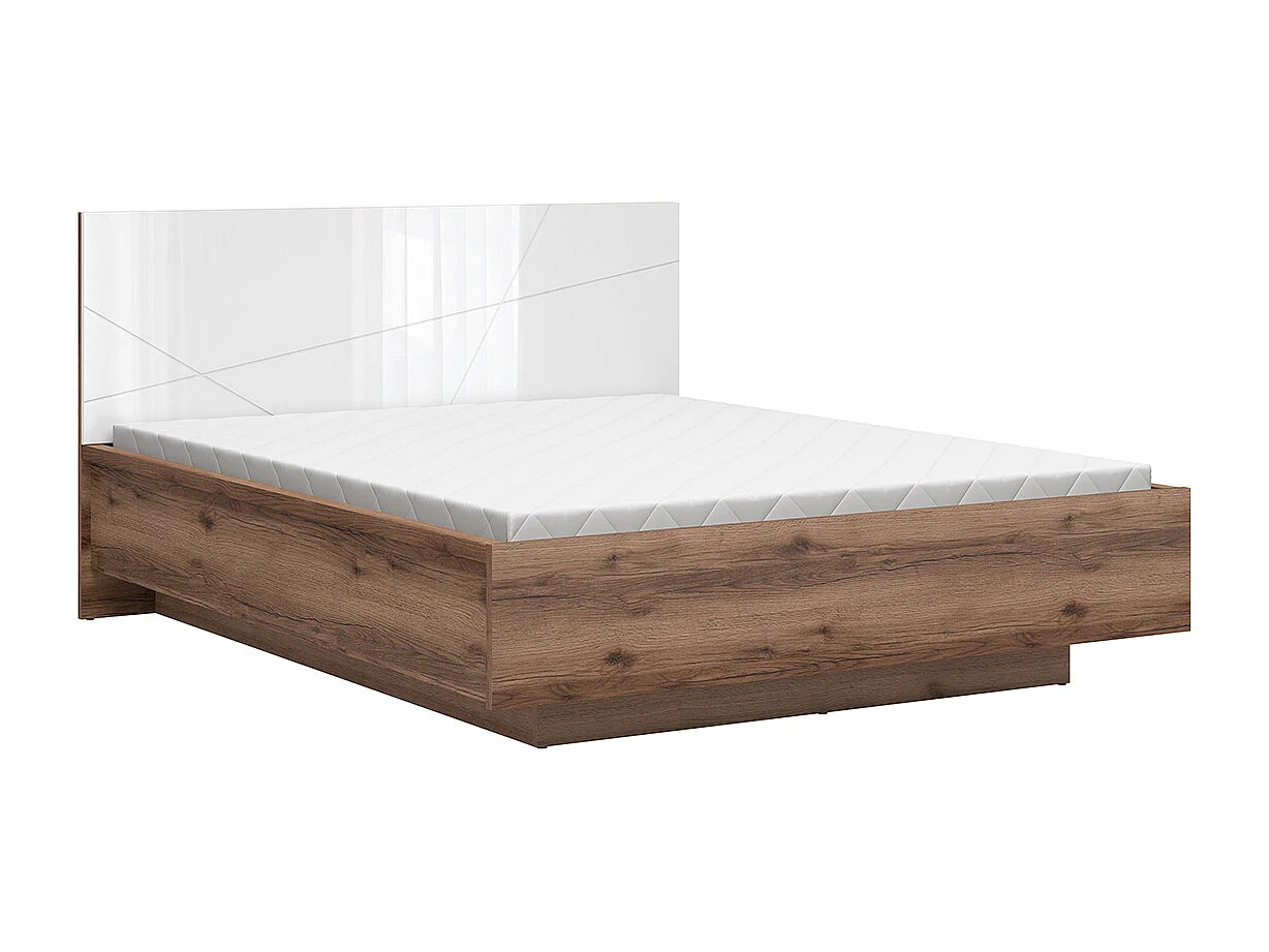 Sven White and Wood 160x200 box bed with box spring