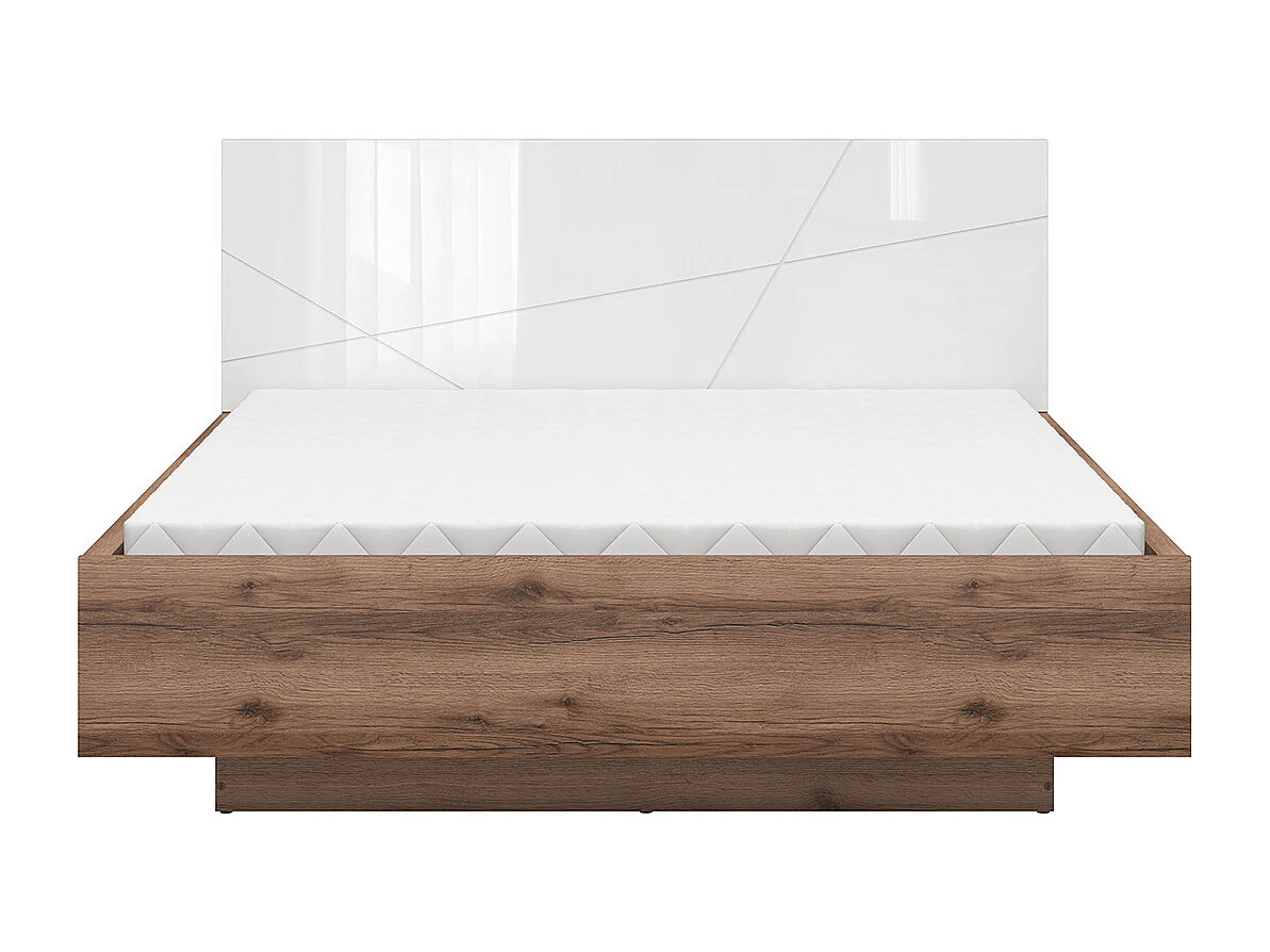 Sven White and Wood 160x200 box bed with box spring