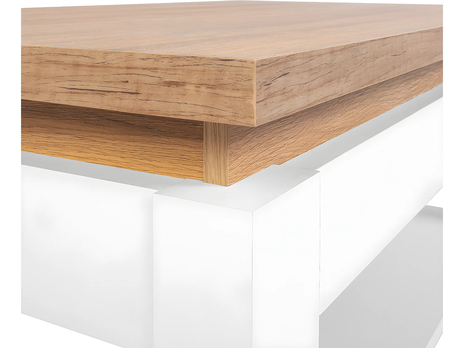 Nara Witte en Houten Salontafel