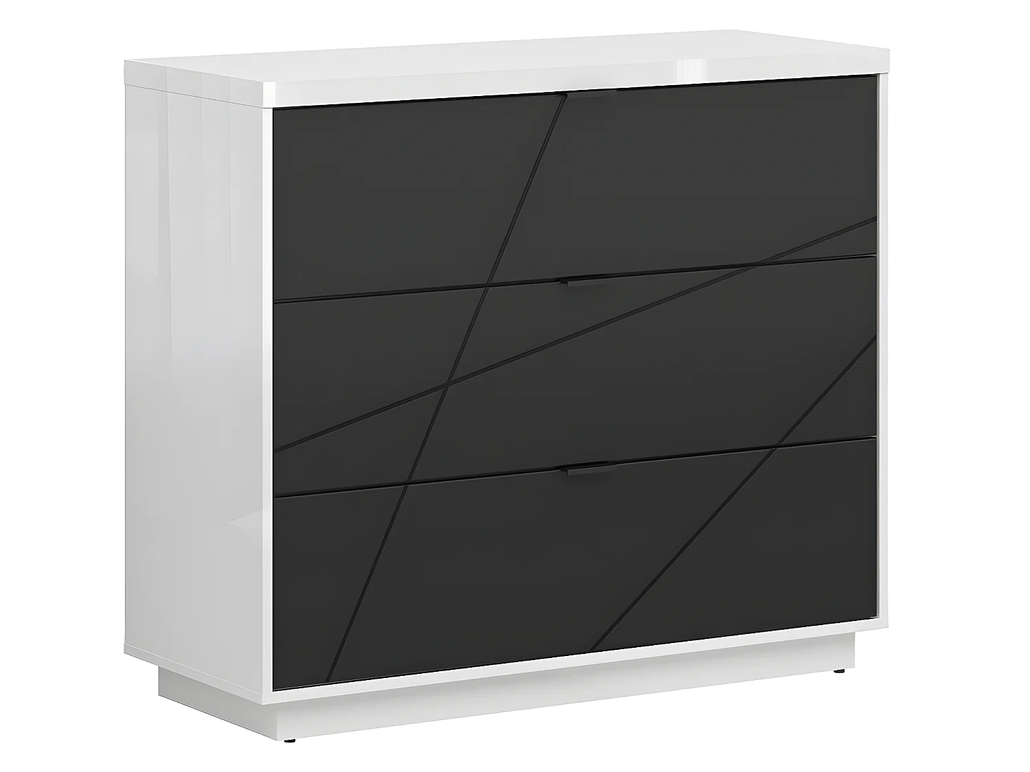 Commode 3 tiroirs Sven Noir et Blanc