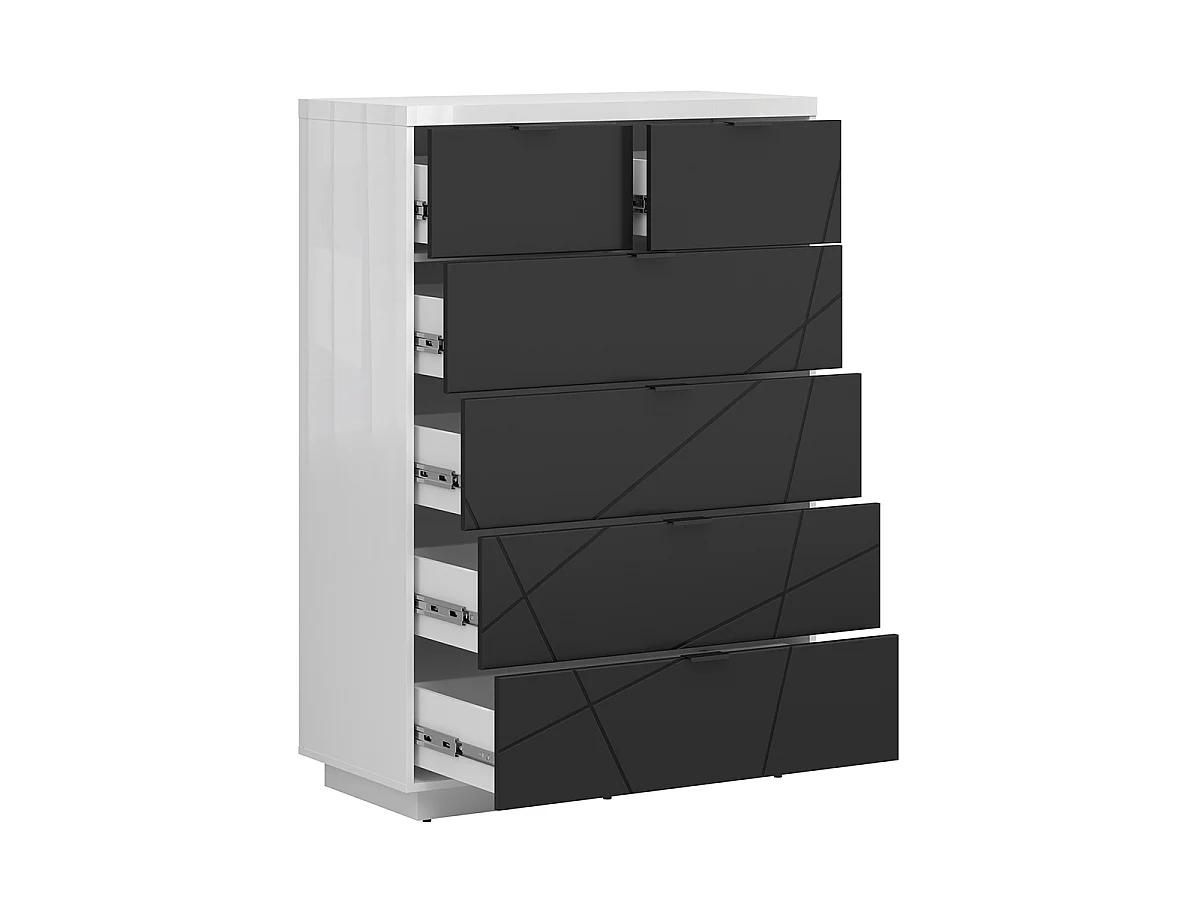 Sven Zwart Wit 6-ladekast