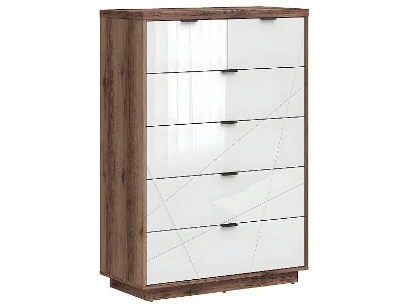 Commode 6 tiroirs Sven Blanc et Bois