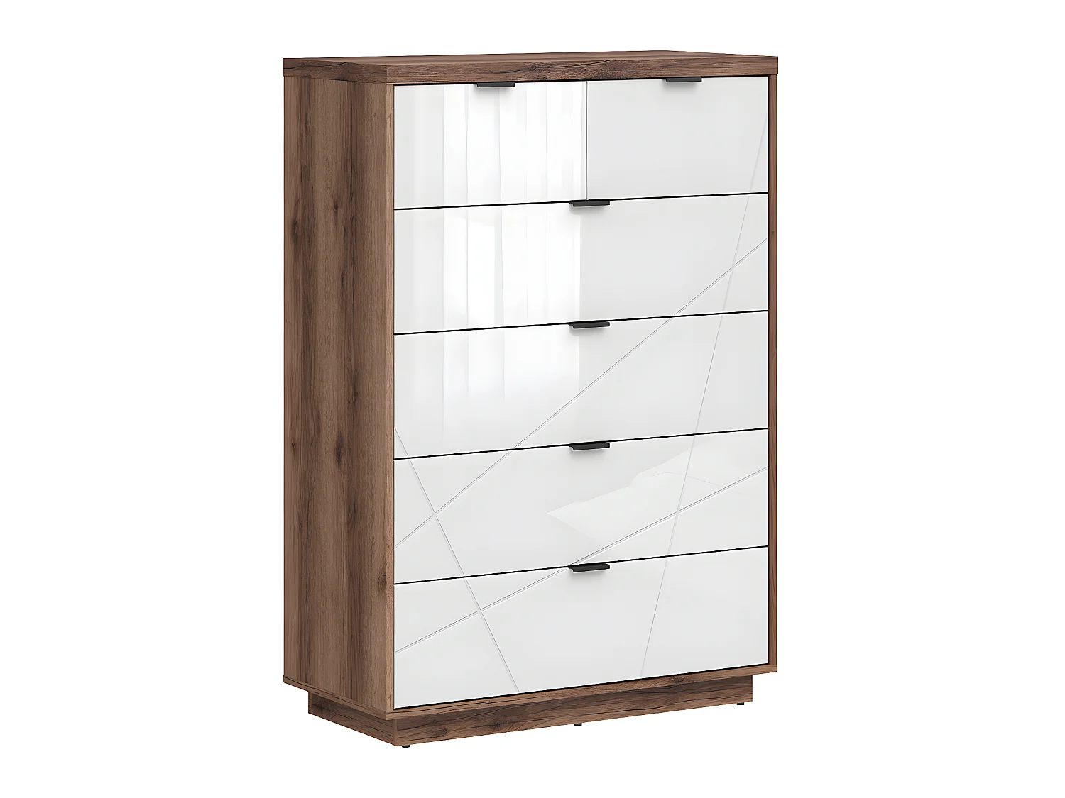 Cómoda Sven branco e madeira 130cm