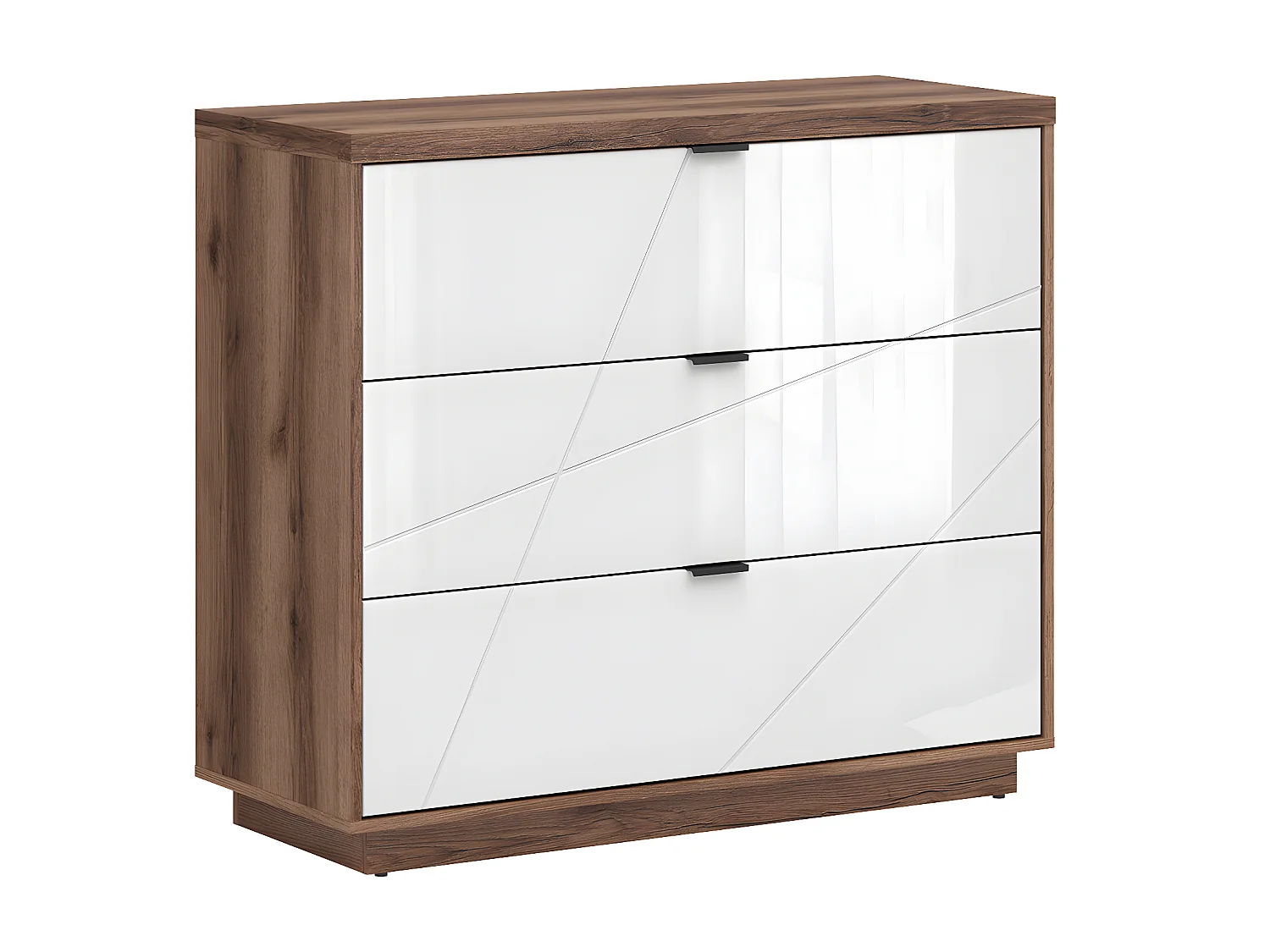 Commode 3 tiroirs Sven Blanc et Bois