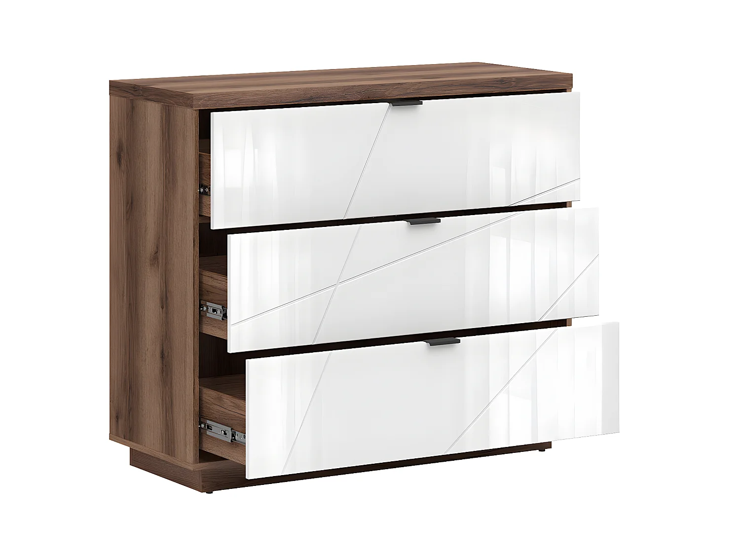 Commode 3 tiroirs Sven Blanc et Bois