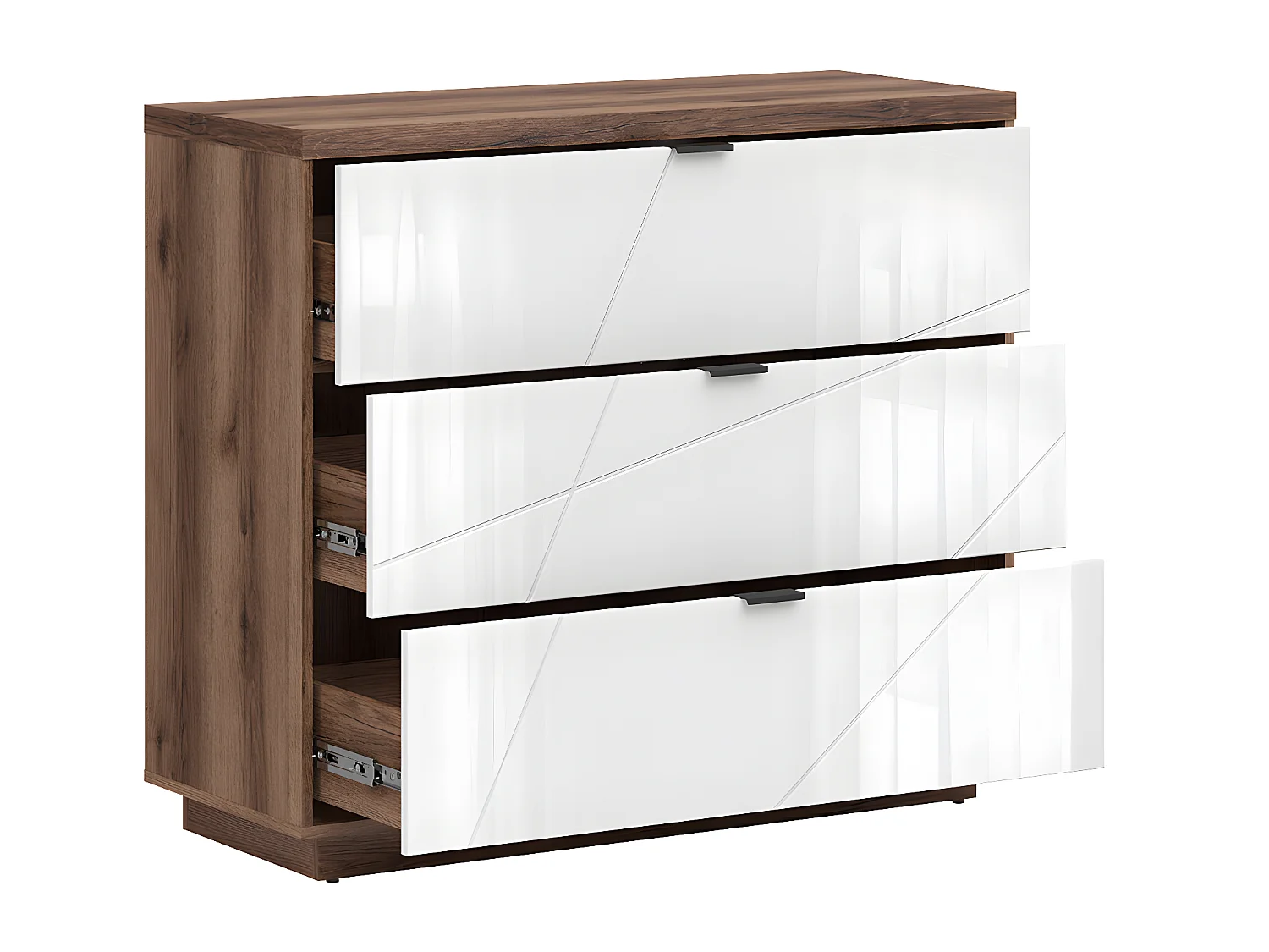 Commode 3 tiroirs Sven Blanc et Bois