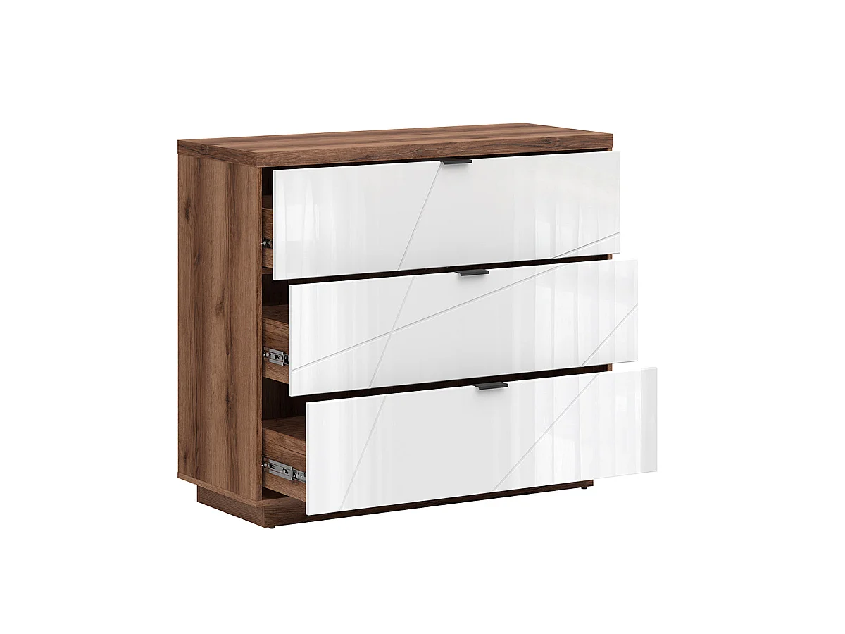 Commode 3 tiroirs Sven Blanc et Bois