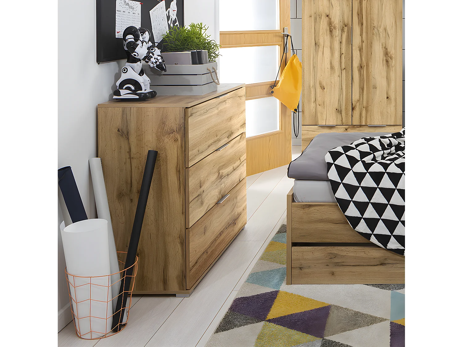 Commode 3 tiroirs Selma Blanc