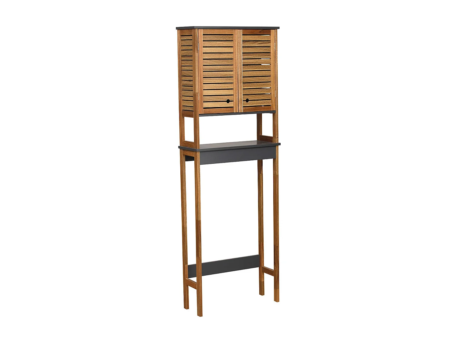 Meuble dessus de Toilettes WC 2 Portes 1 Etagère et 1 Tablette - Acacia