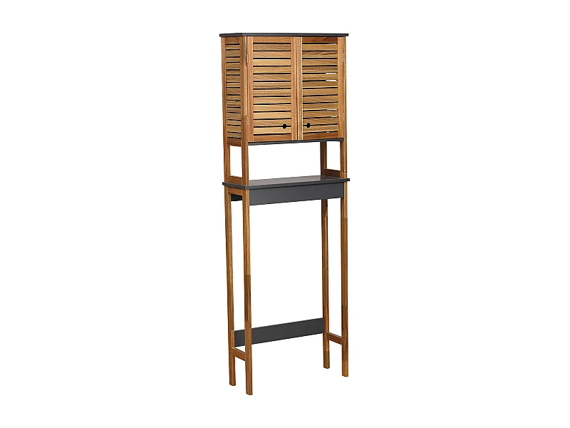 Meuble dessus de Toilettes WC 2 Portes 1 Etagère et 1 Tablette - Acacia