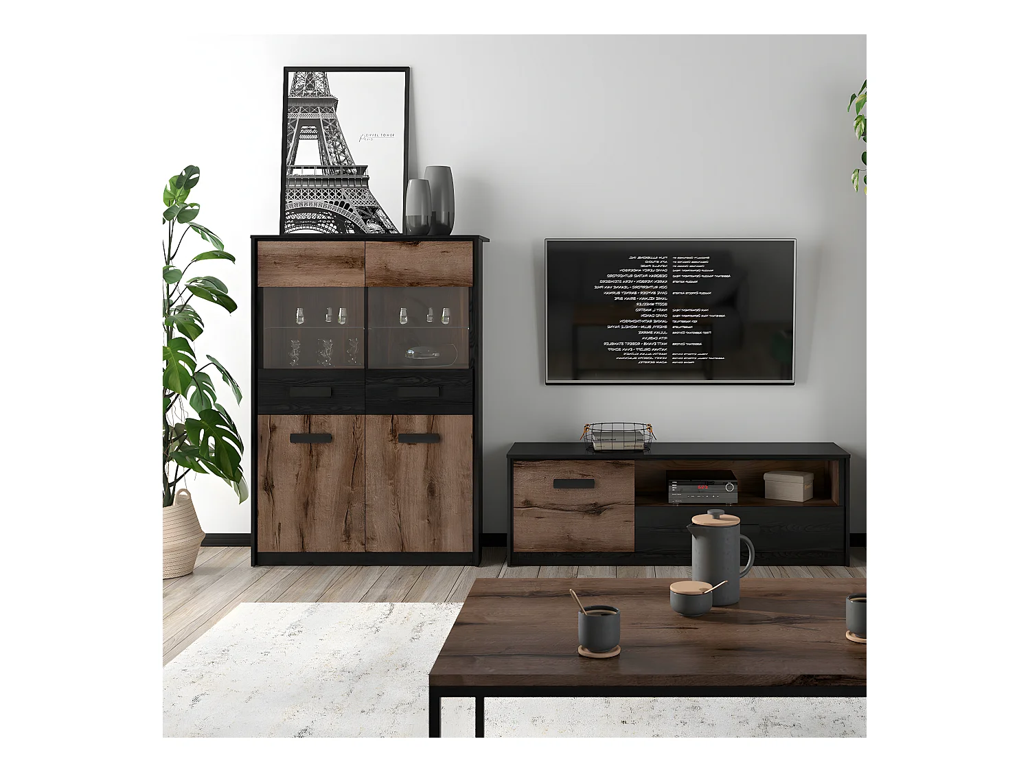 Vaisselier 4 portes Romane Bois