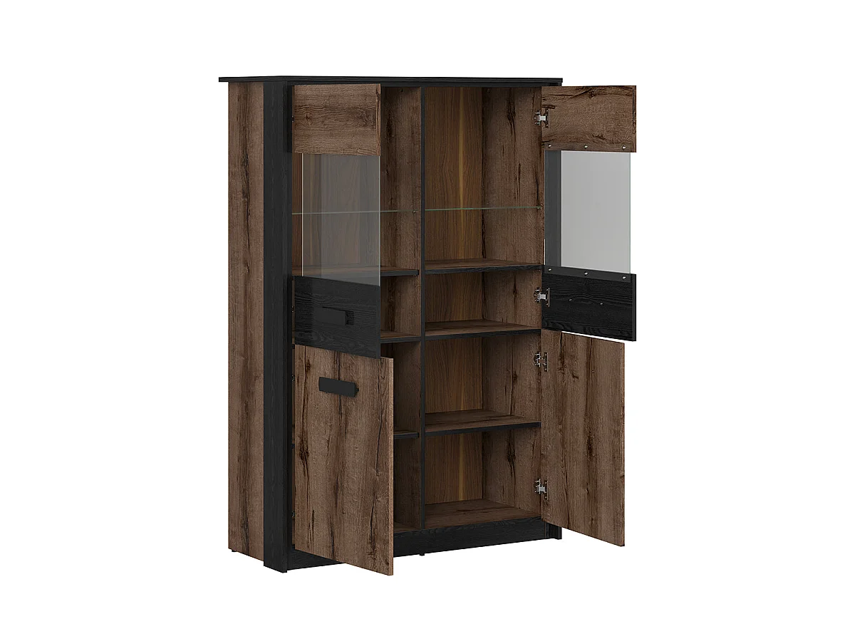 Credenza 4 ante Romane marrone e nero 145cm