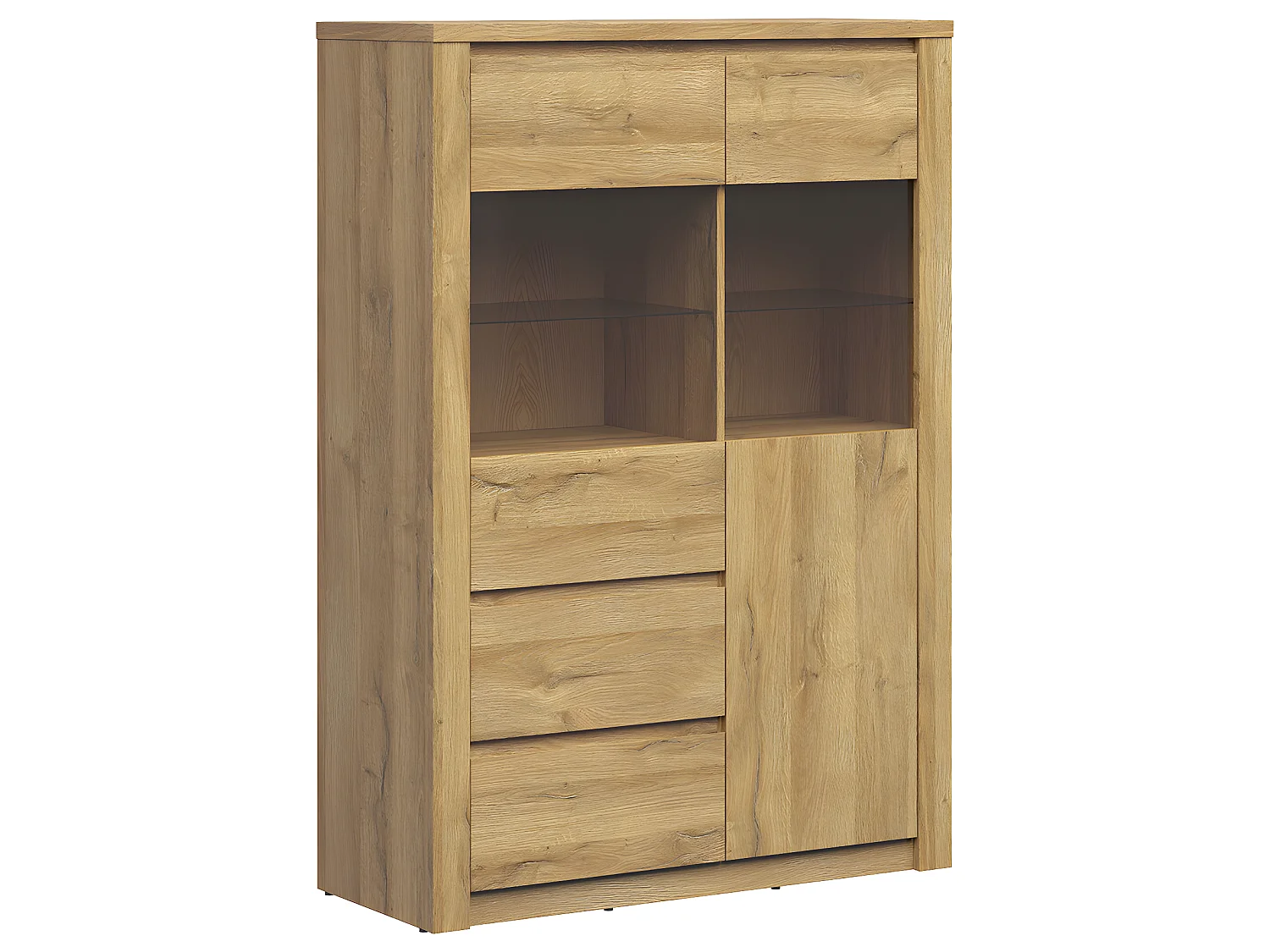 Armário de porcelana 2 portas 2 gavetas Ada madeira 150cm