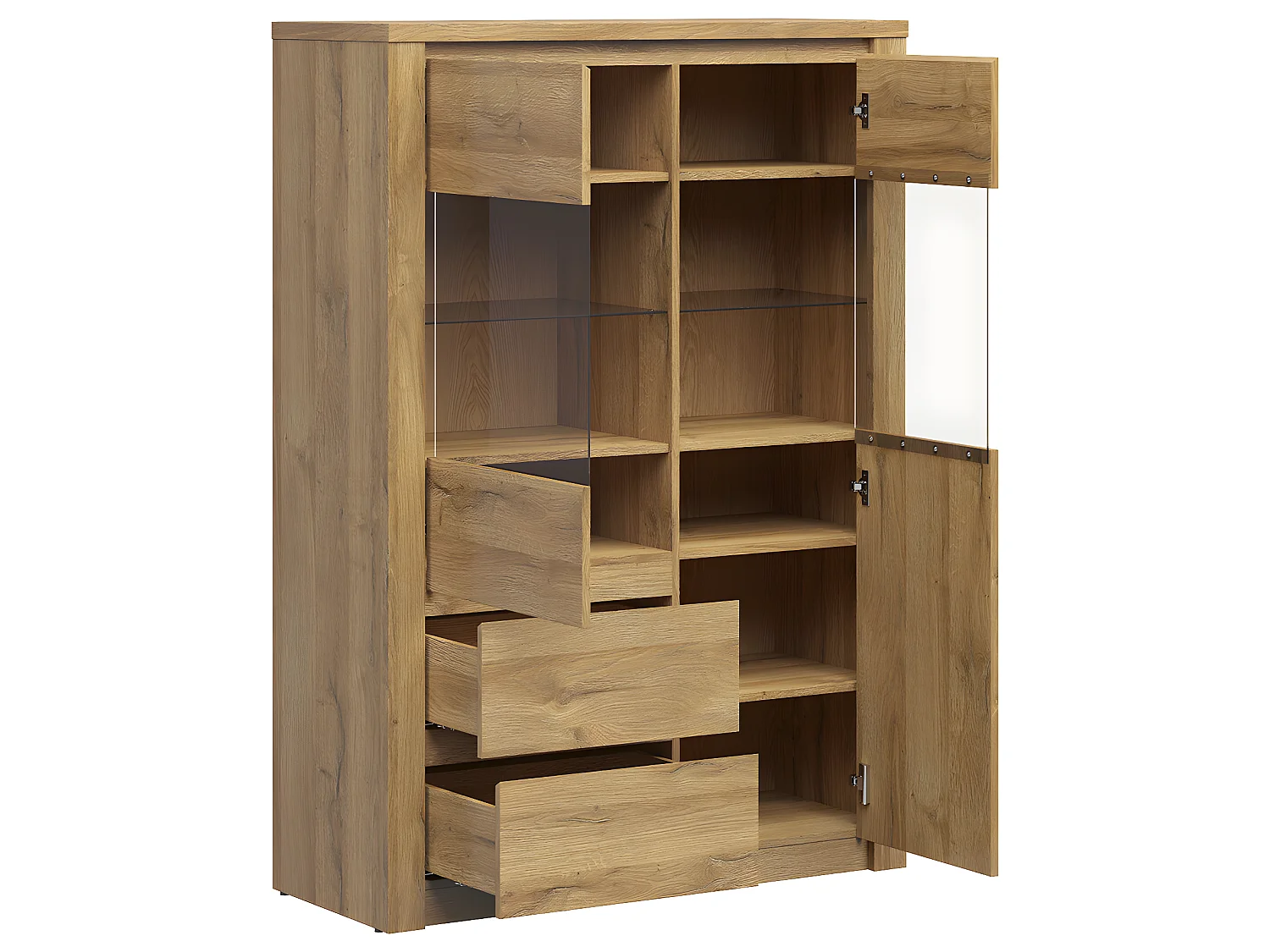 Armário de porcelana 2 portas 2 gavetas Ada madeira 150cm