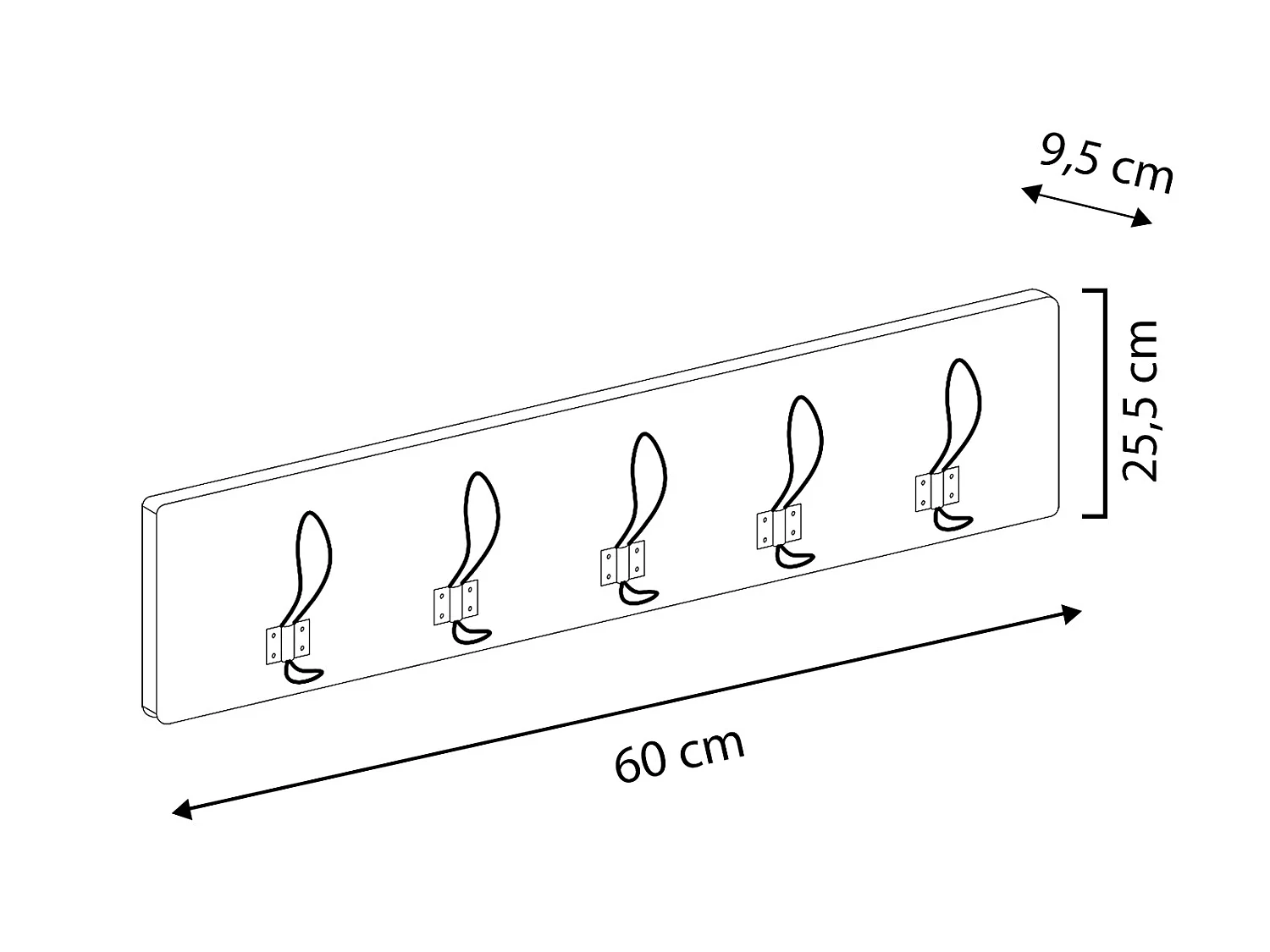 Wandkapstok Xica van grijs hout