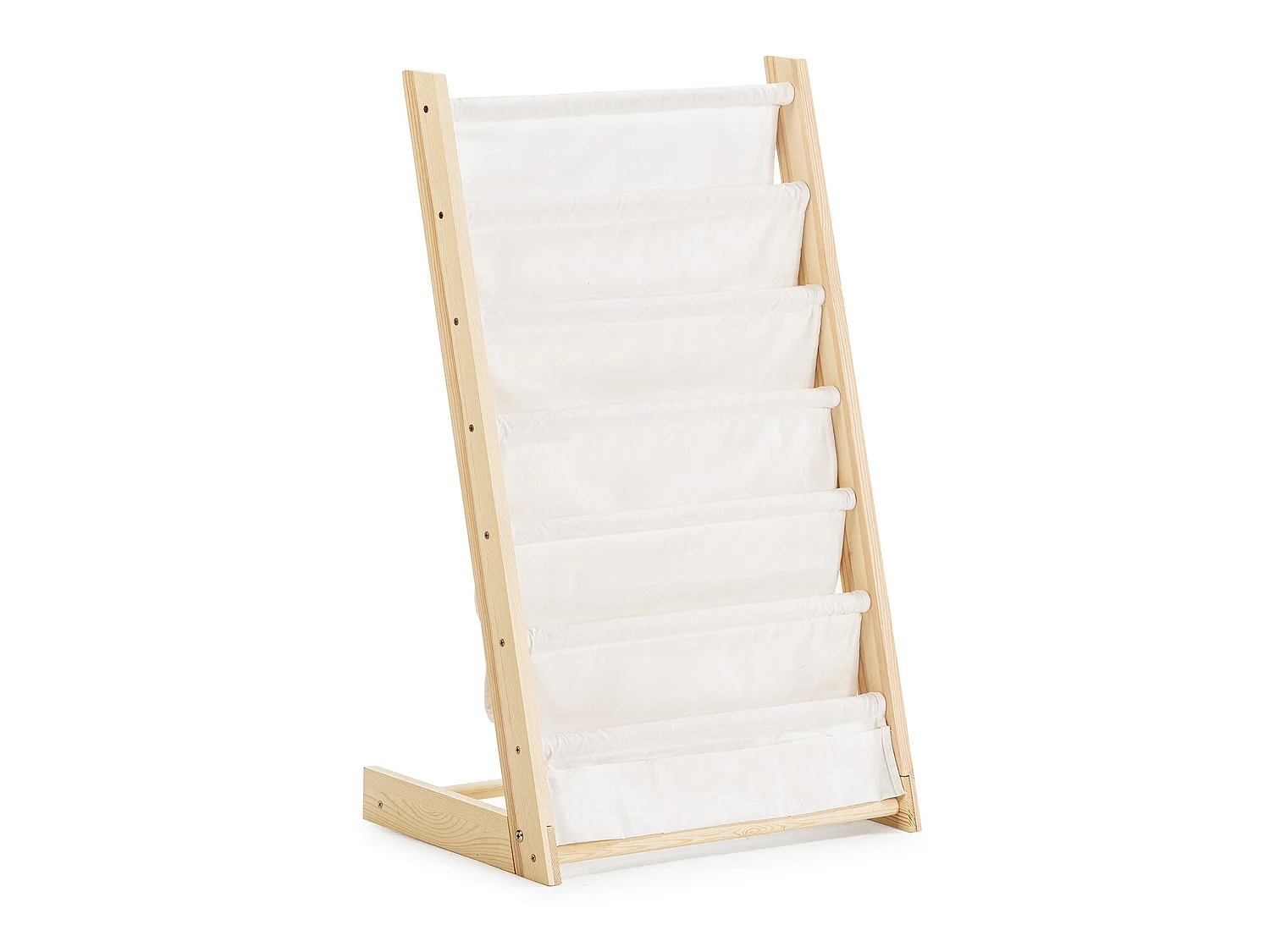 Porte-revues Rui en tissu et bois à 6 sections