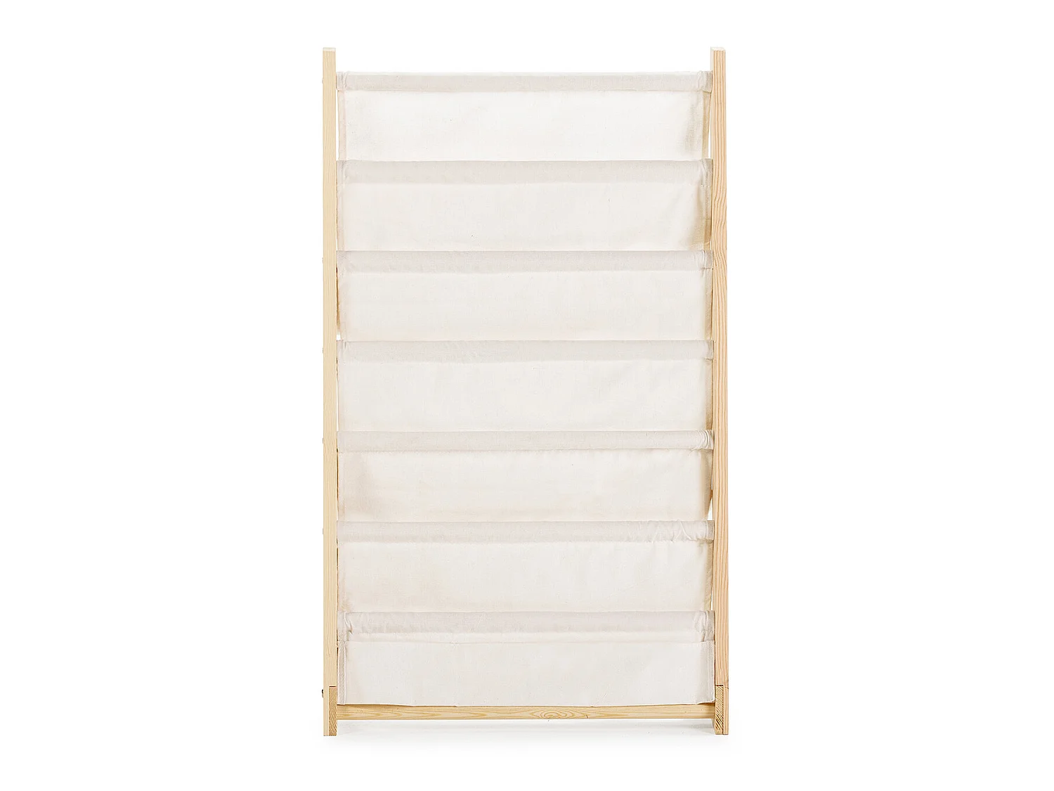 Porte-revues Rui en tissu et bois à 6 sections