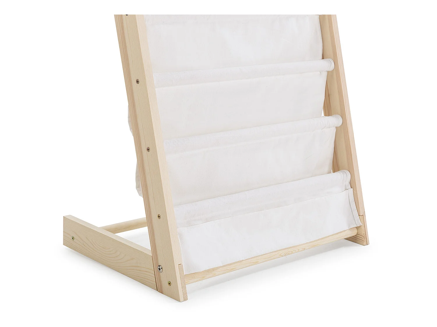 Porte-revues Rui en tissu et bois à 6 sections