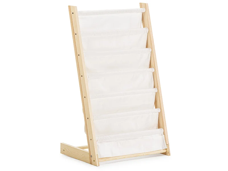 Revistero Rui en tela y madera con 6 secciones