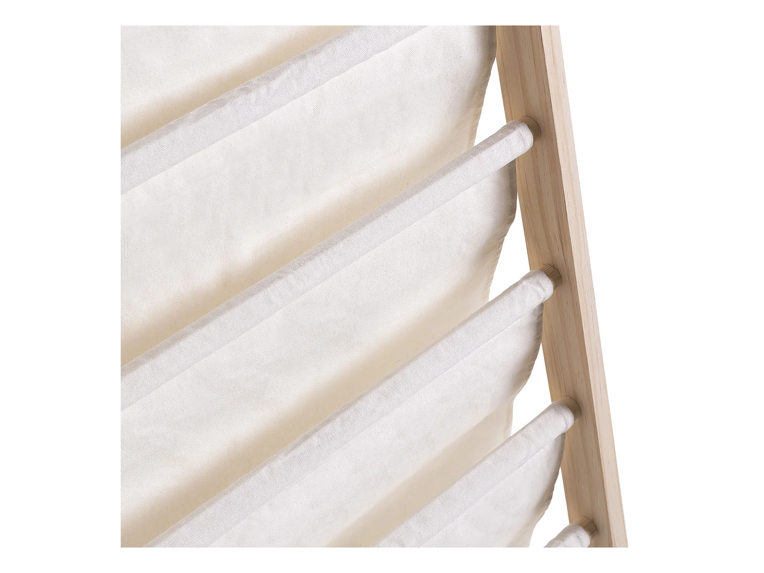 Tijdschriftenrek Xoel van stof en hout met 8 vakken