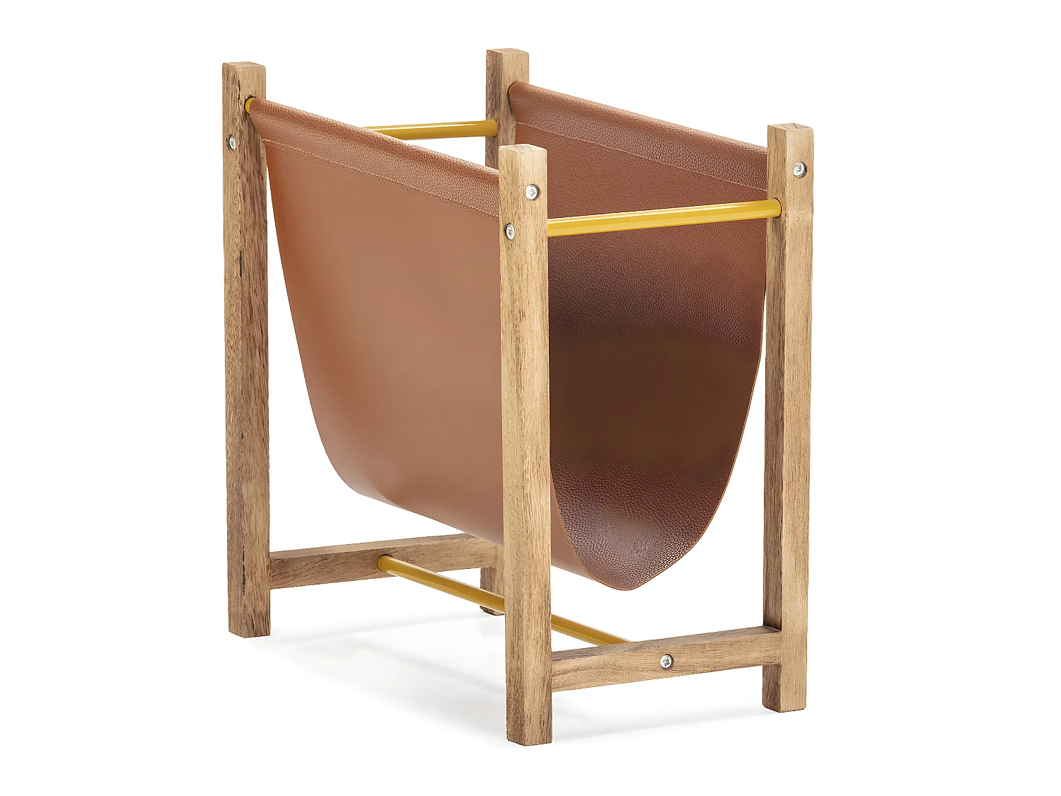 Porte-revues Bento en cuir synthétique et bois naturel