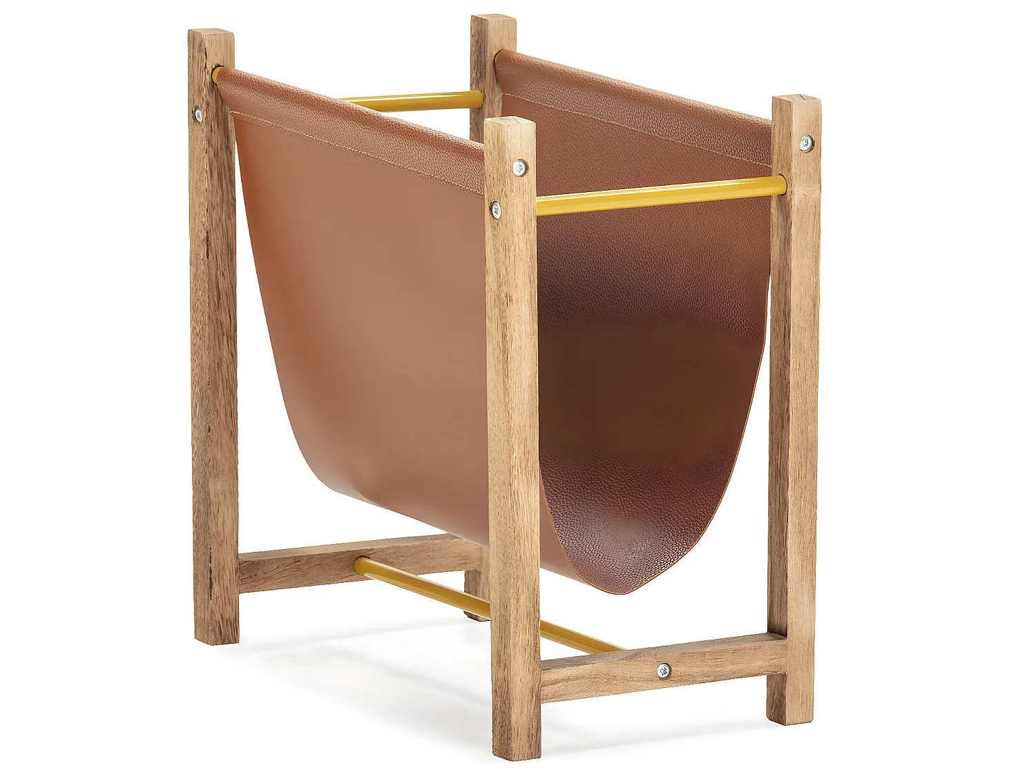 Porte-revues Bento en cuir synthétique et bois naturel