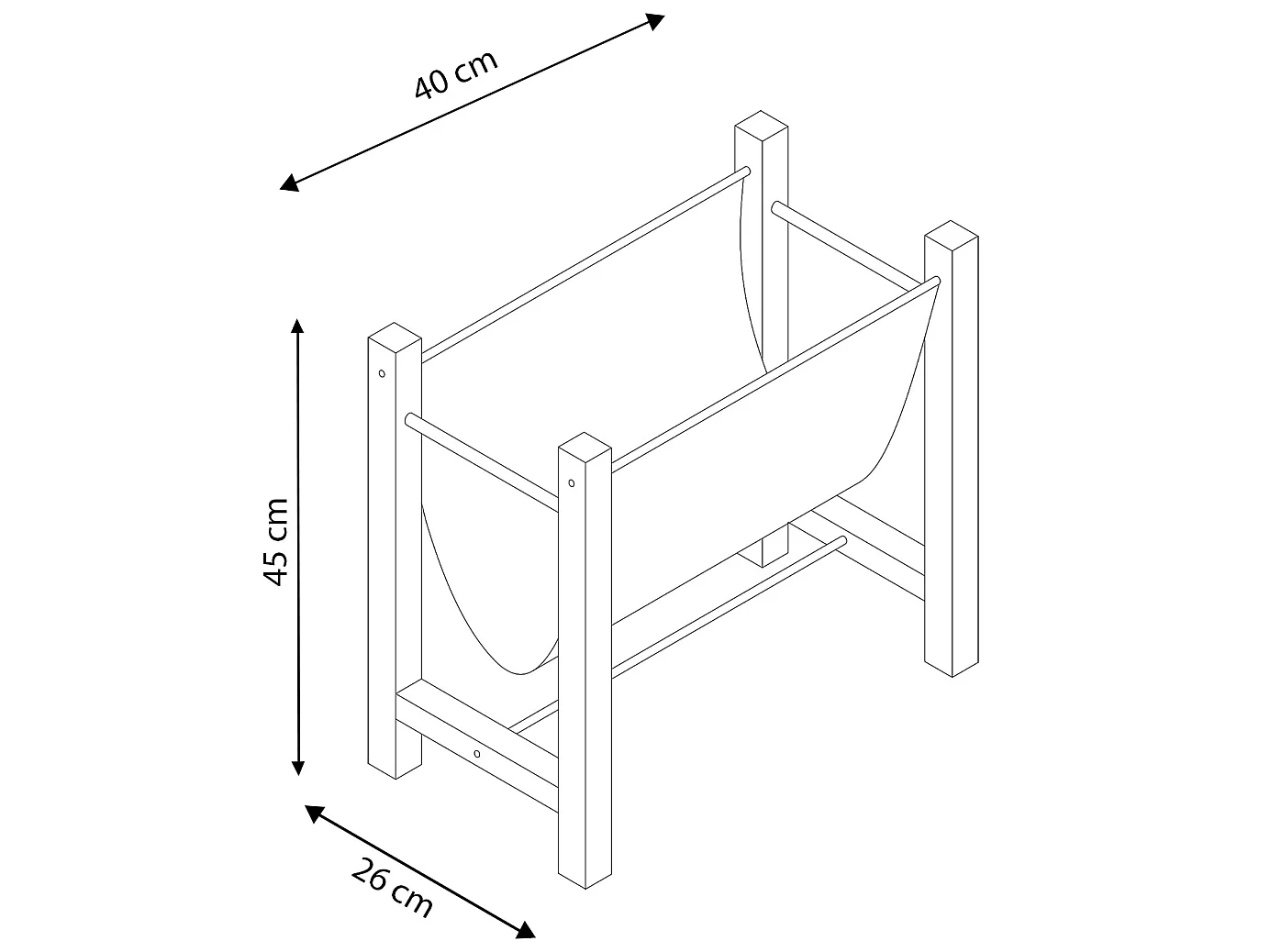 Porte-revues Bento en cuir synthétique et bois naturel