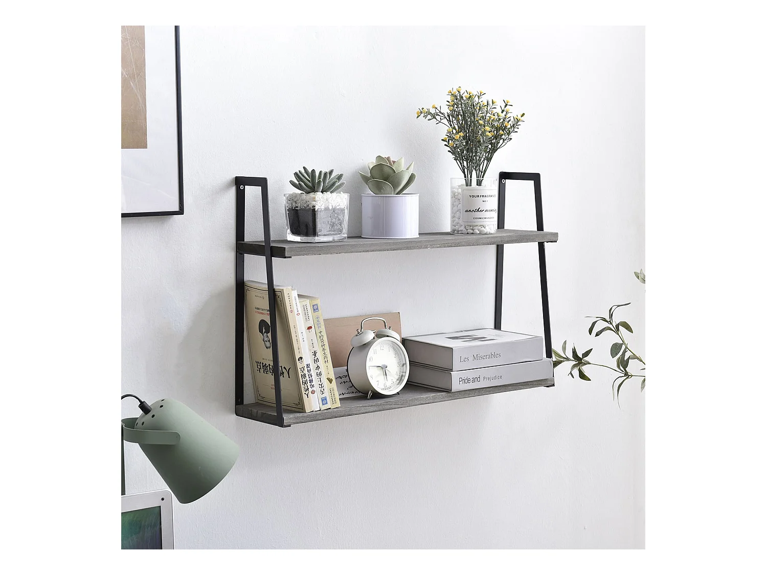 Wandplank Eloi met 2 niveaus Grijs