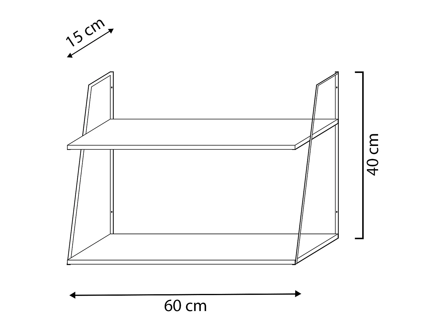 Wandplank Eloi met 2 niveaus Grijs