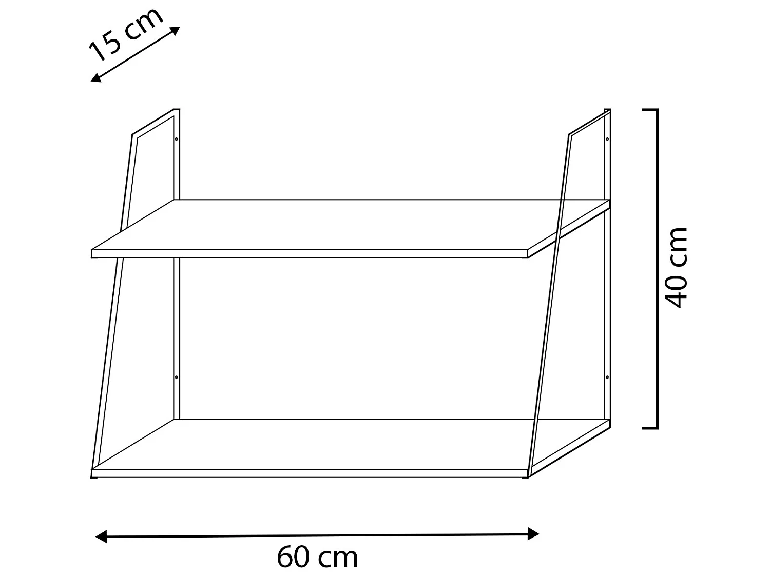 Estantería de pared Eloi de 2 niveles Gris