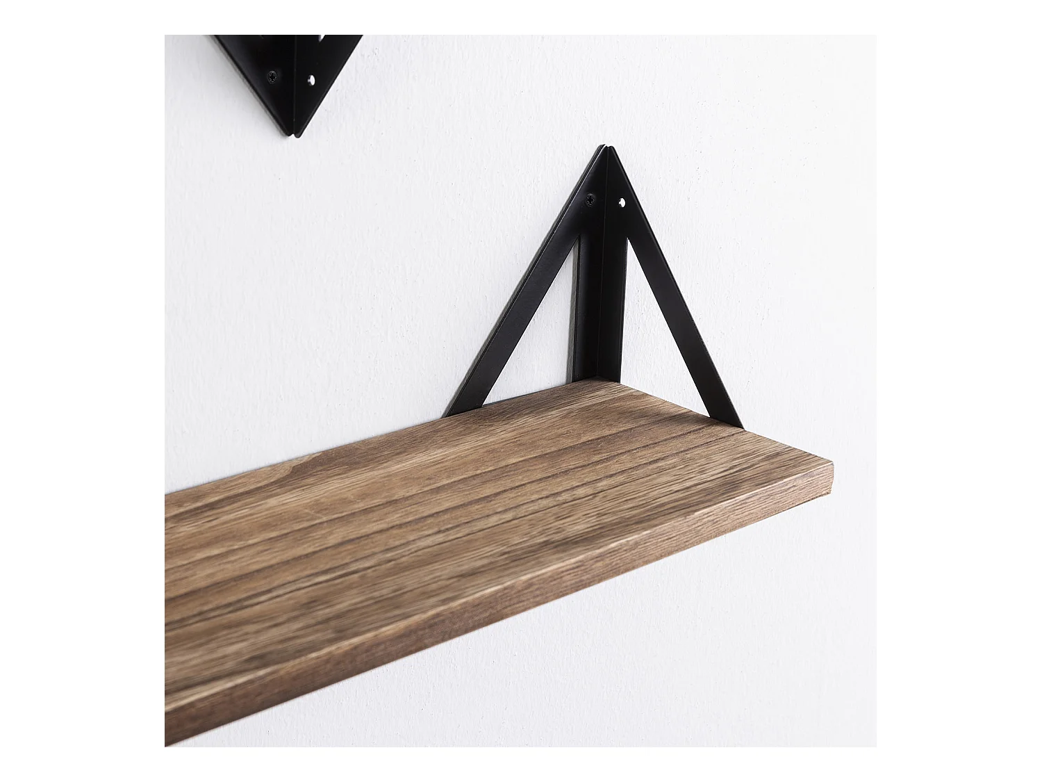 Set de 3 étagères murales Ceci métal noir et bois de paulownia