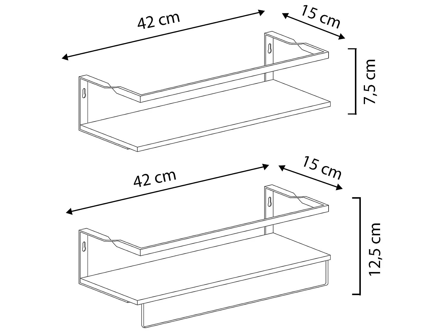 Wandregal Xavi 2er-Set