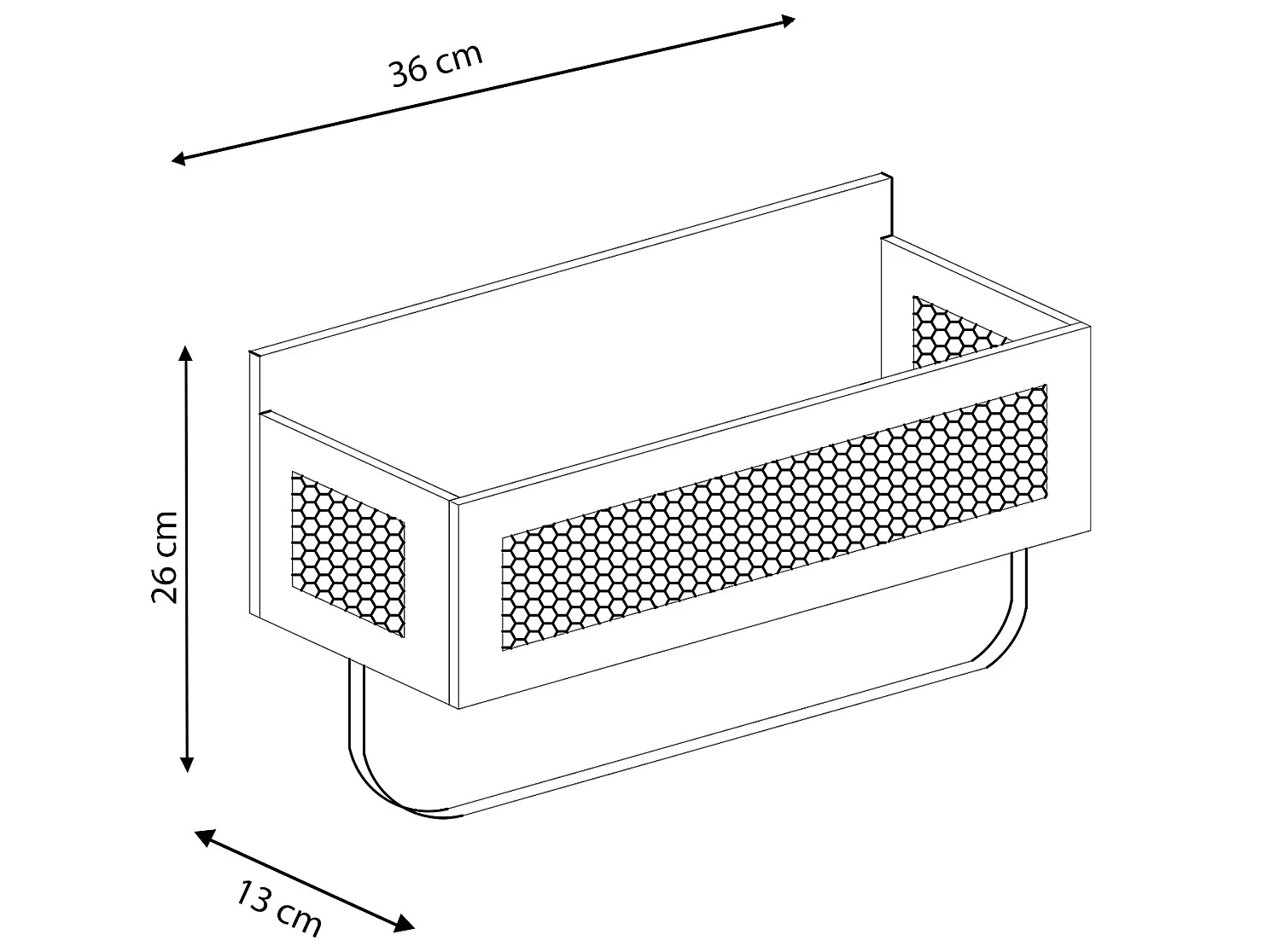 Wandplank Peru met kledingstang