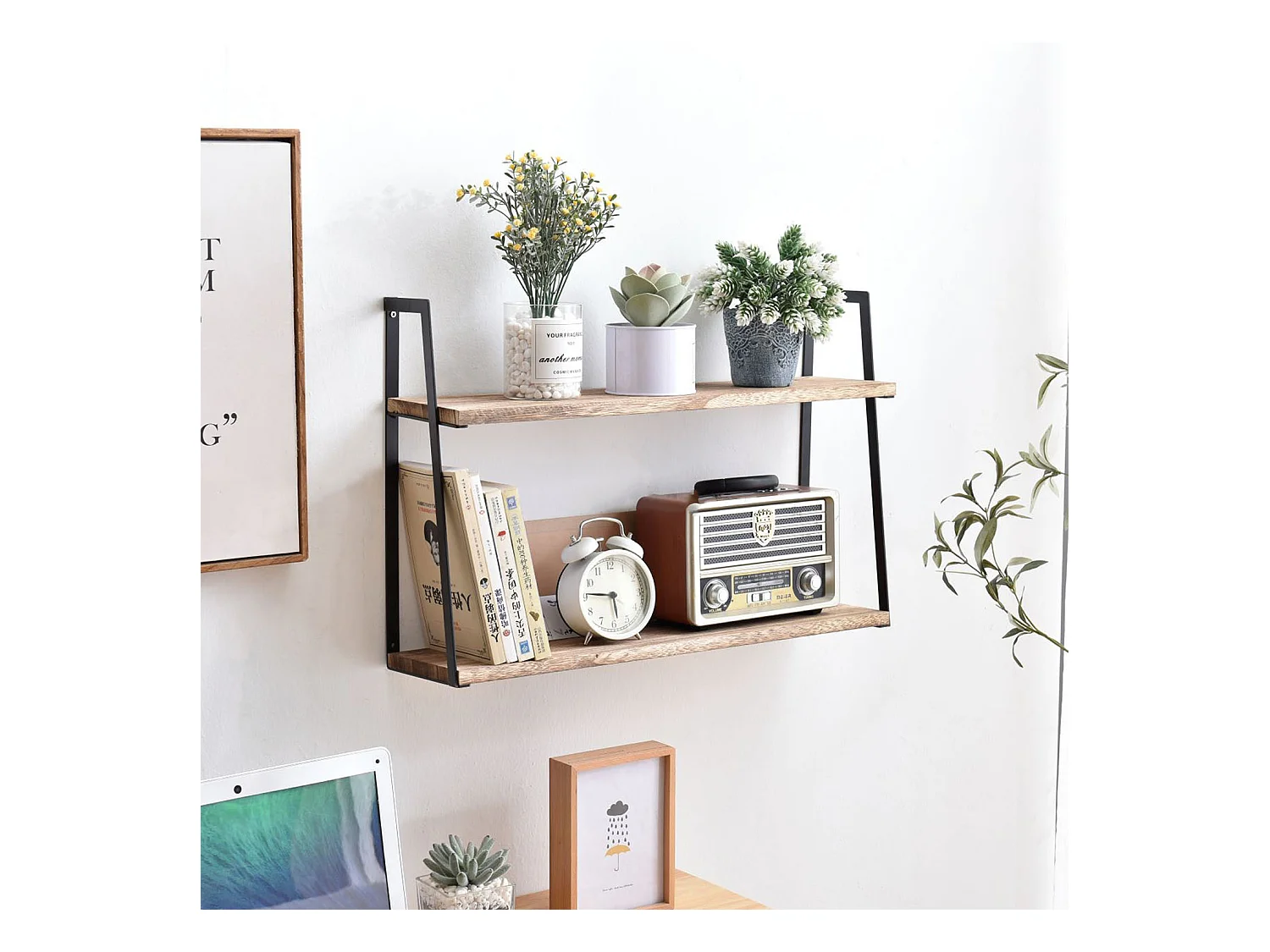 Scaffale da muro Eloi a 2 livelli