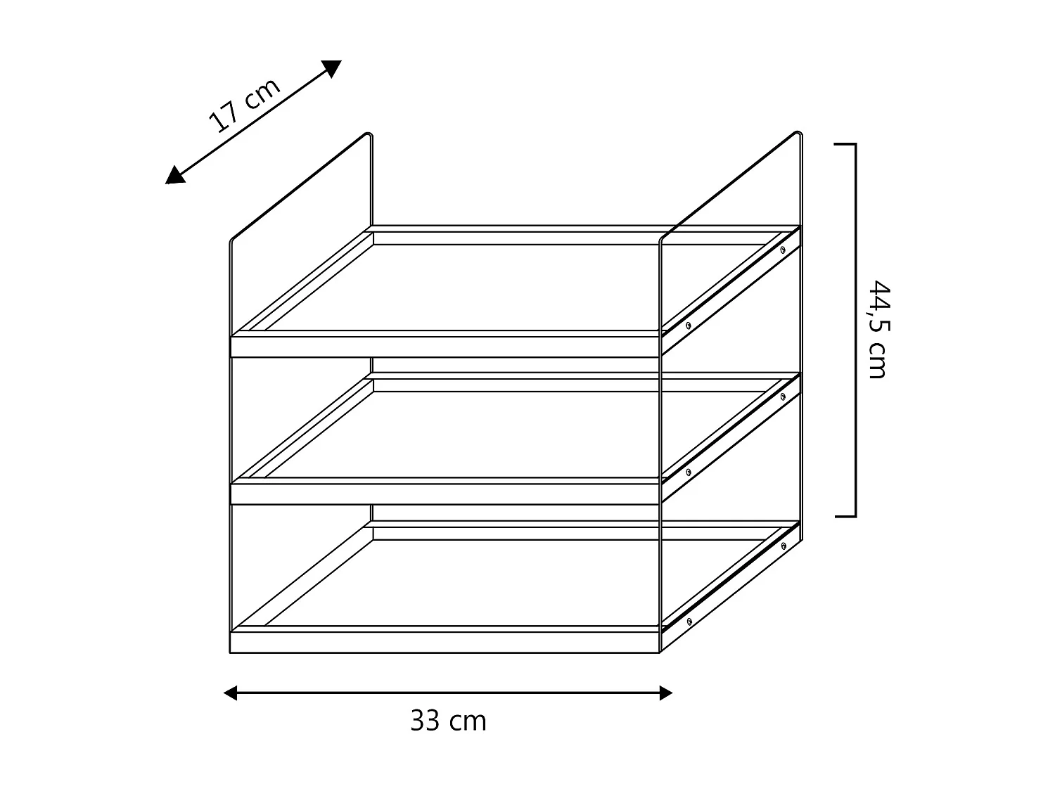 Étagère murale Ero à 3 niveaux, bois de paulownia