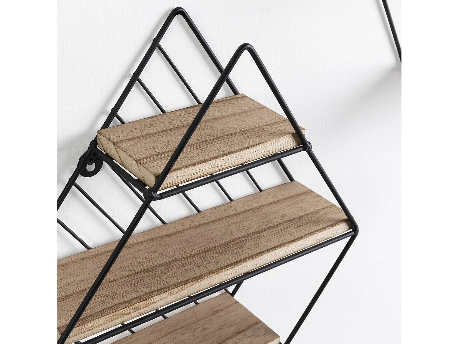 Set van 2 zwarte metalen Diamant wandplanken