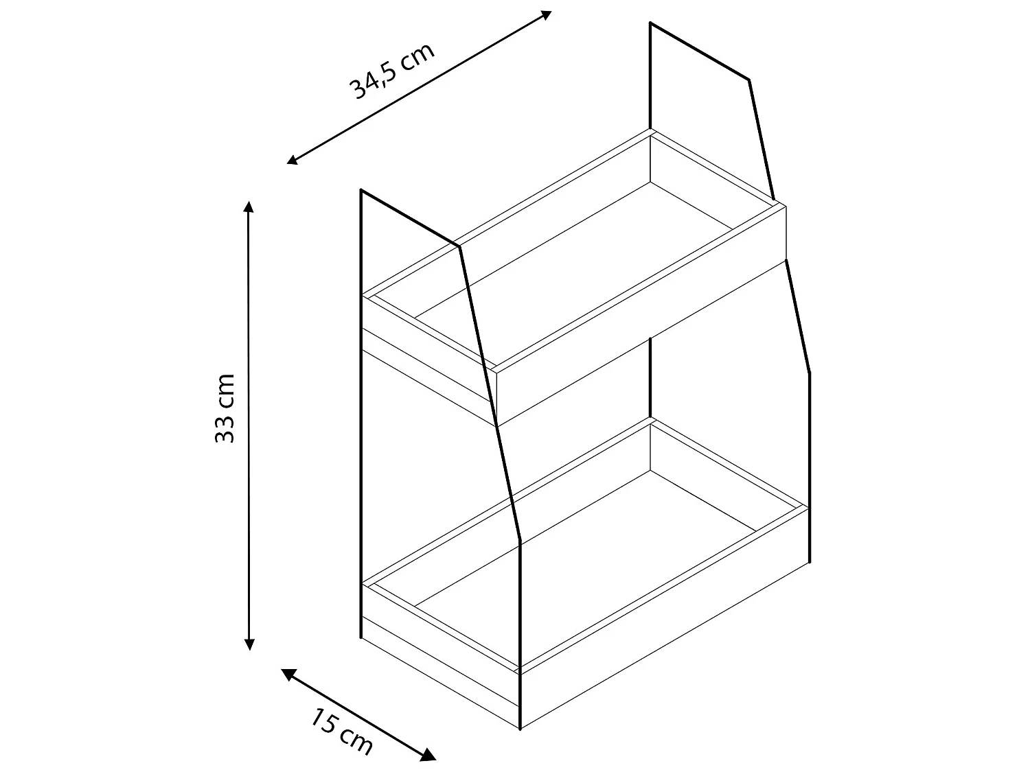 Artur boekenplank met 2 niveaus