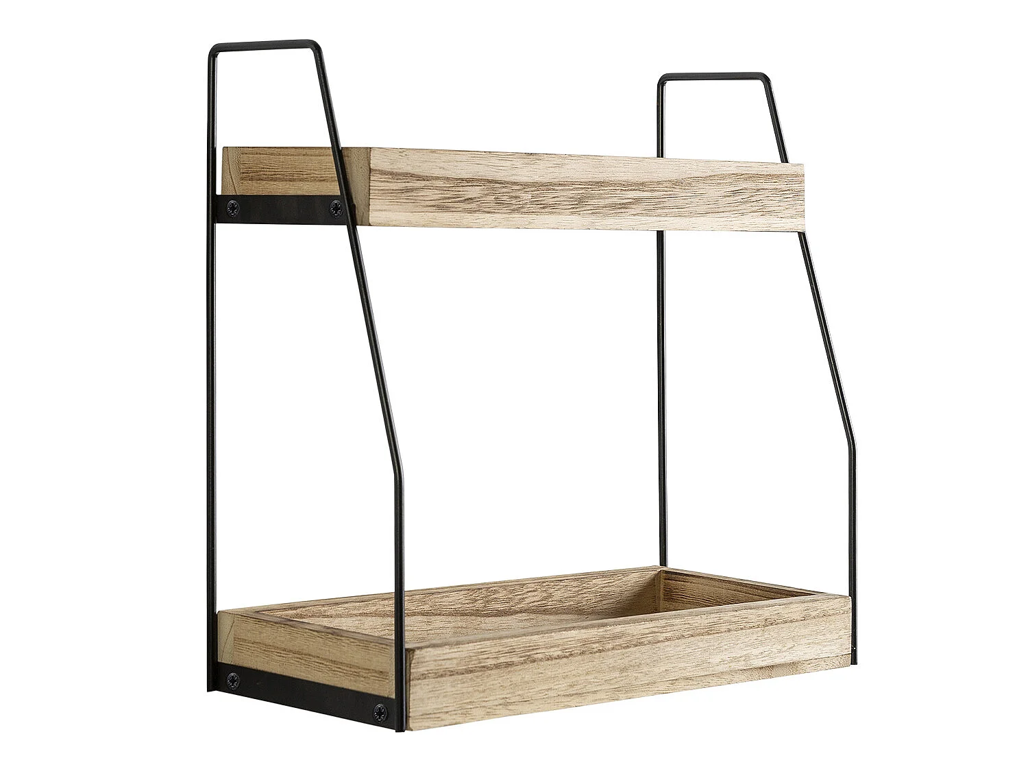 Étagère murale Artur à 2 niveaux, bois de paulownia