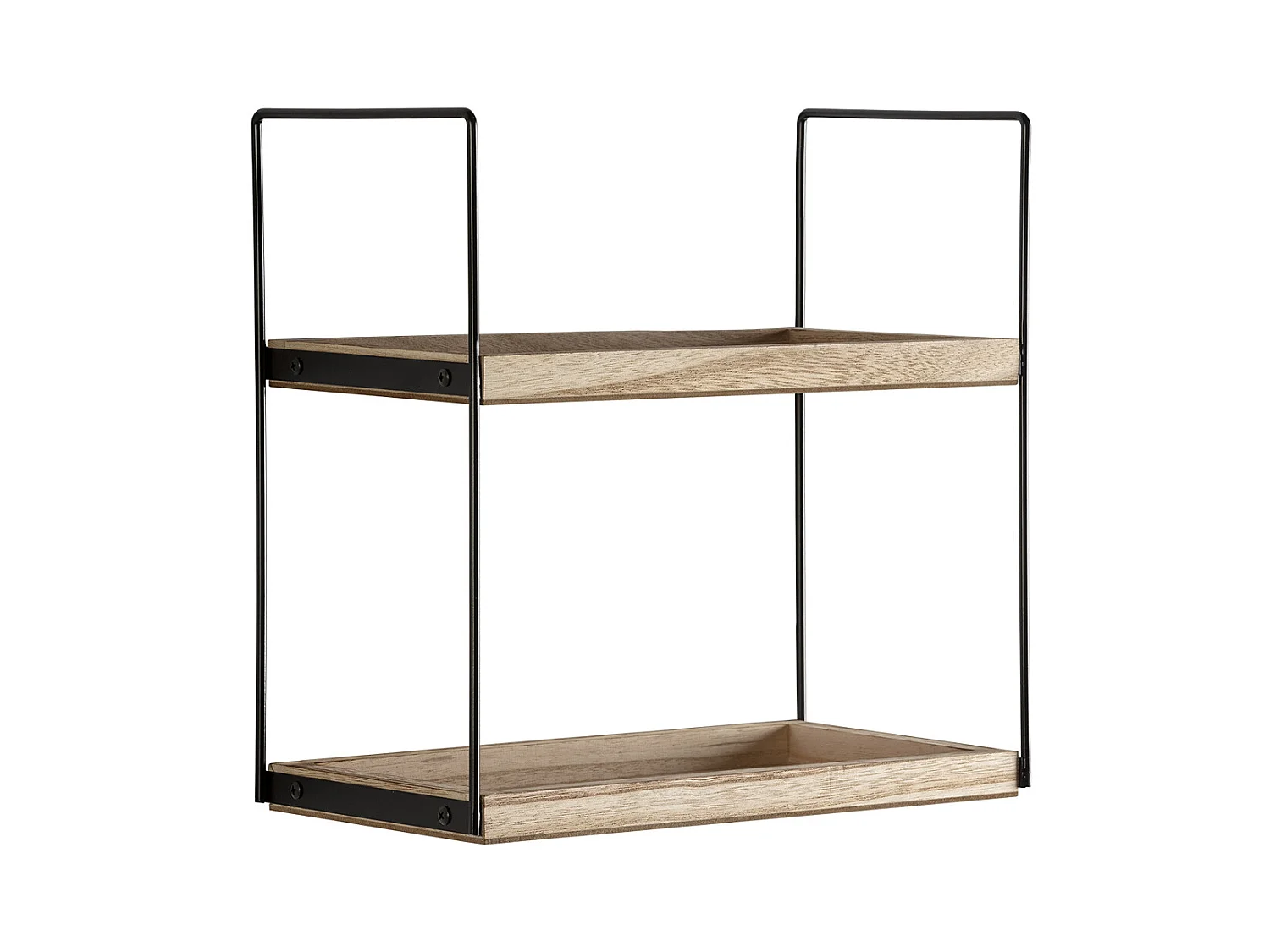 Étagère murale Carlos à 2 niveaux, bois de paulownia