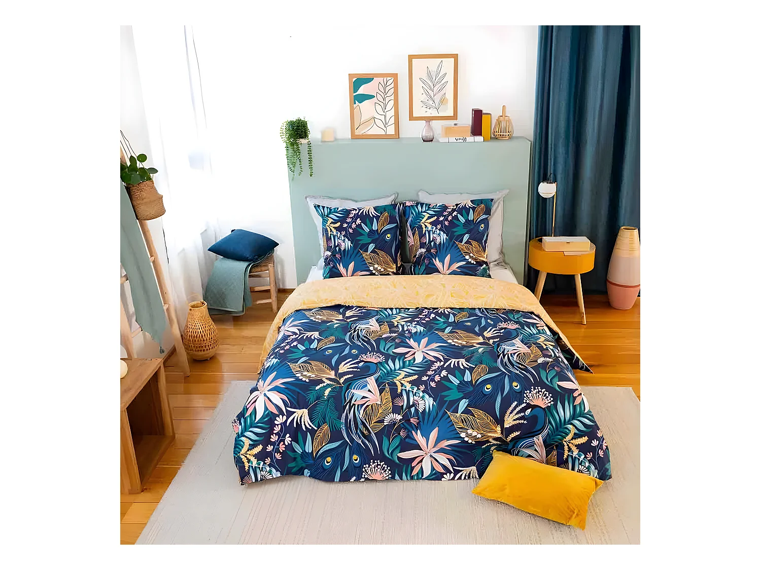 Parure de cama 220x240 cm 100% Algodão Aglae Capa de Edredão dos Sonhos