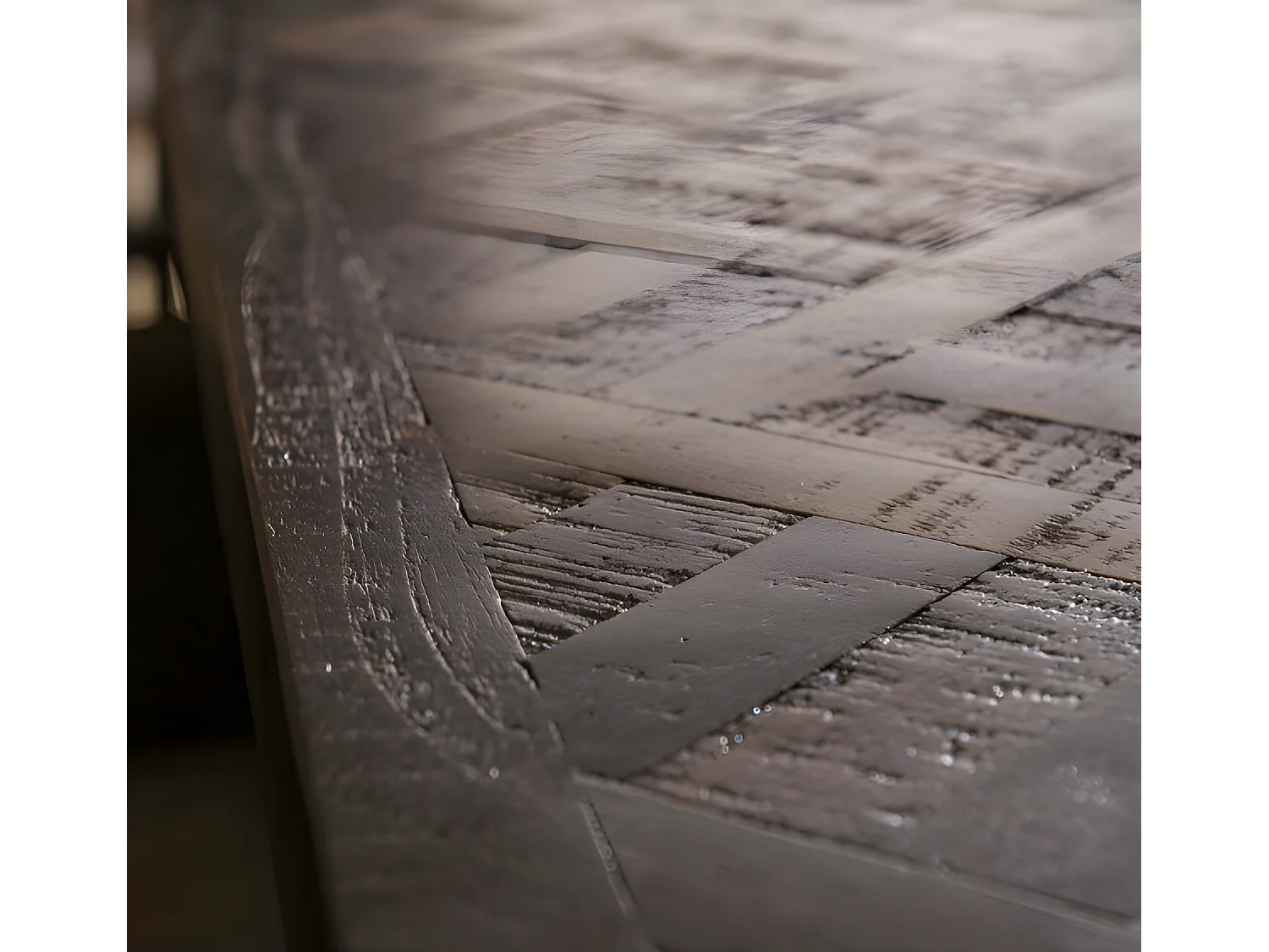 CHEVRON - Table haute bois L140