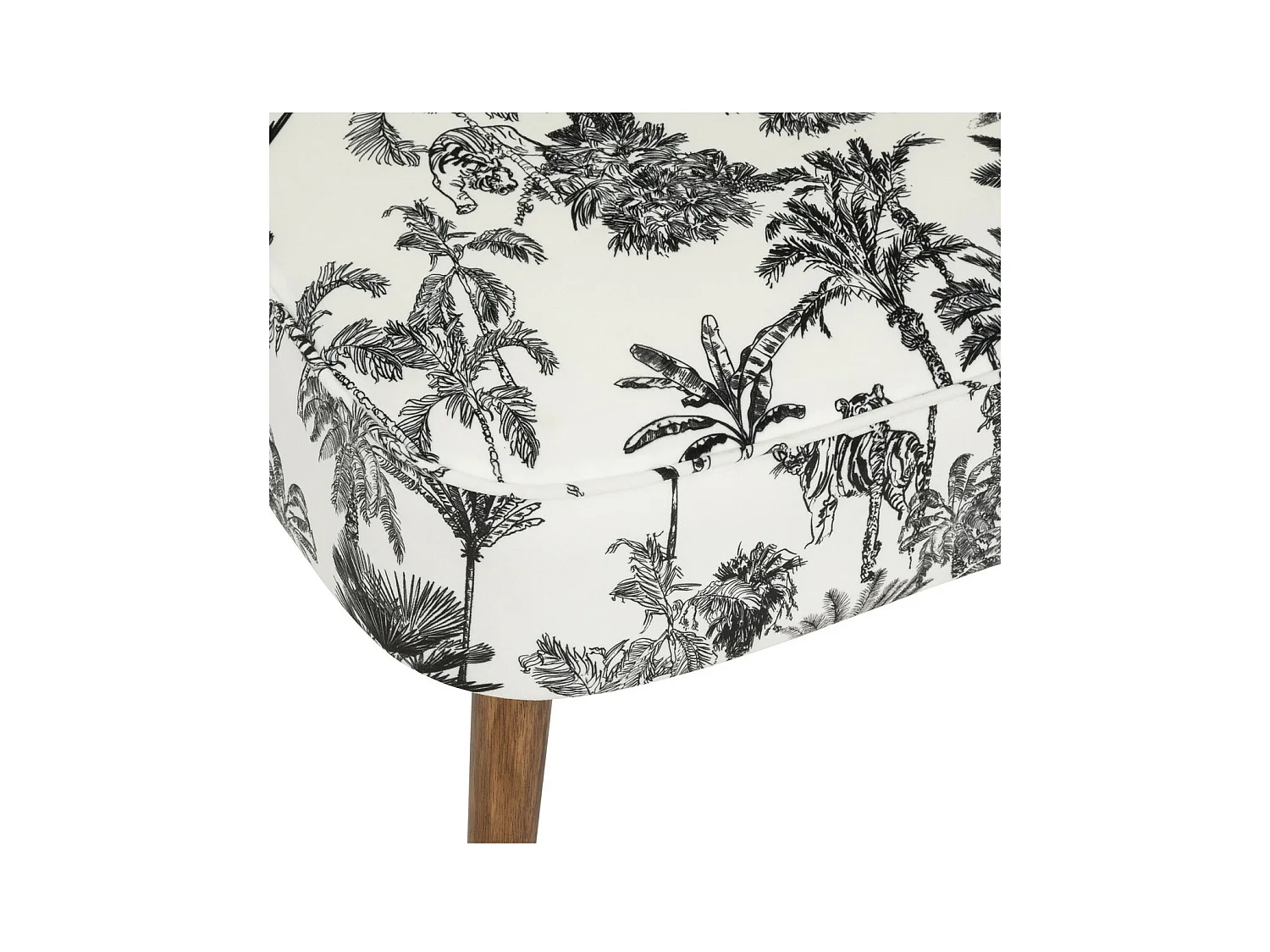 Fauteuil en Bois et Tissu imprimé  Noir & Blanc