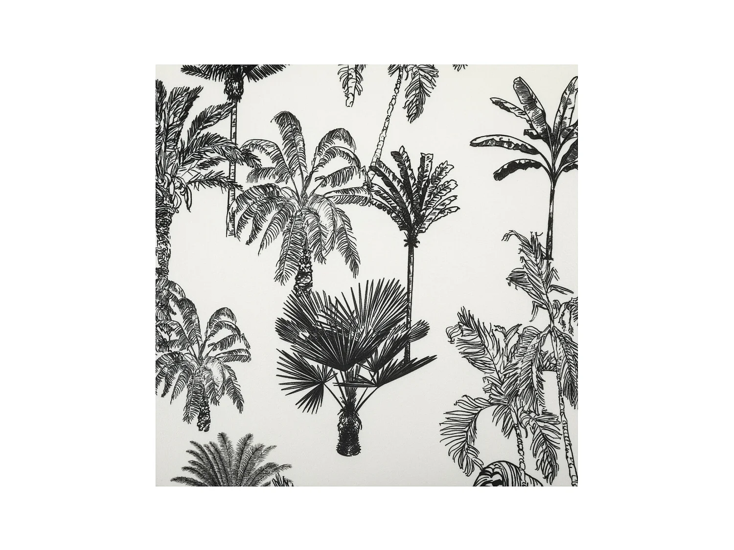 Fauteuil en Bois et Tissu imprimé  Noir & Blanc