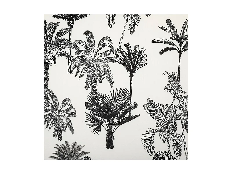 Fauteuil en Bois et Tissu imprimé  Noir & Blanc